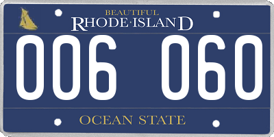 RI license plate 006060