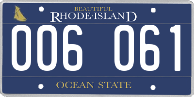 RI license plate 006061