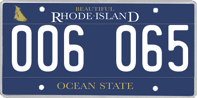 RI license plate 006065