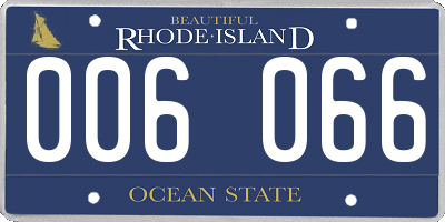 RI license plate 006066