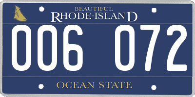 RI license plate 006072