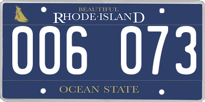 RI license plate 006073