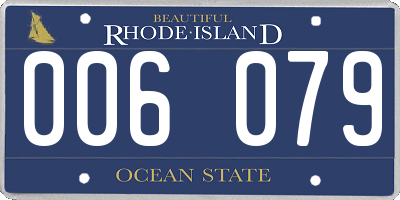 RI license plate 006079