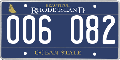 RI license plate 006082