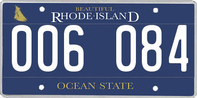 RI license plate 006084