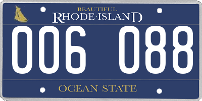 RI license plate 006088