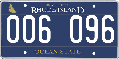 RI license plate 006096