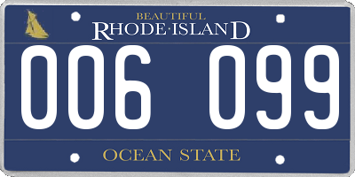 RI license plate 006099