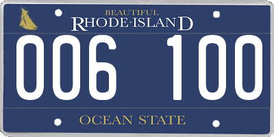 RI license plate 006100