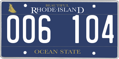 RI license plate 006104