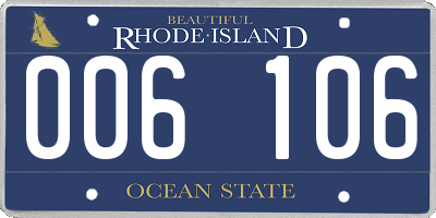 RI license plate 006106