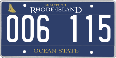 RI license plate 006115