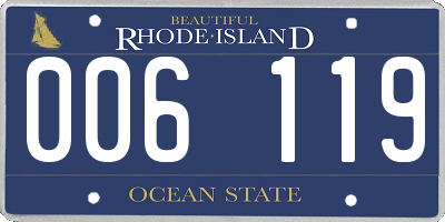 RI license plate 006119