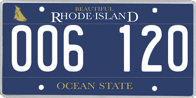 RI license plate 006120