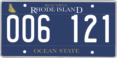RI license plate 006121