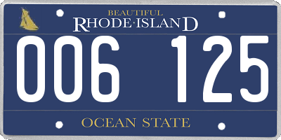 RI license plate 006125