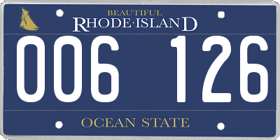 RI license plate 006126