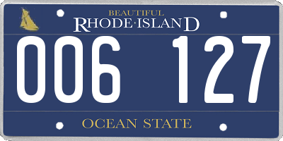 RI license plate 006127