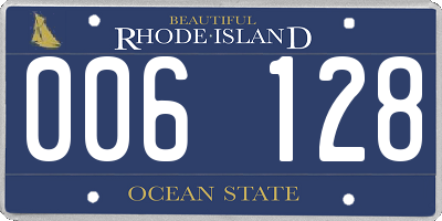 RI license plate 006128