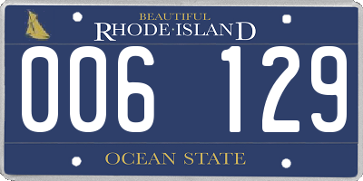 RI license plate 006129