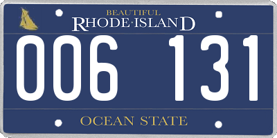 RI license plate 006131