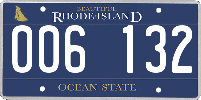 RI license plate 006132