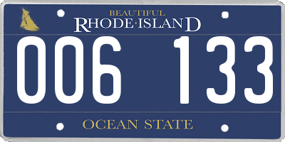 RI license plate 006133