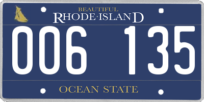 RI license plate 006135