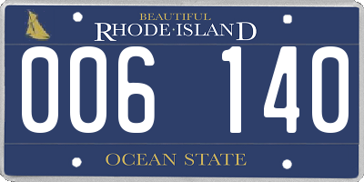 RI license plate 006140