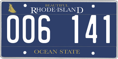 RI license plate 006141