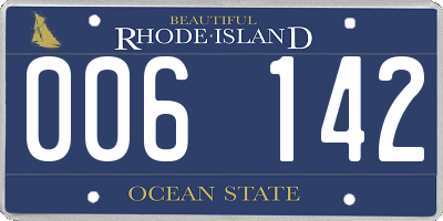 RI license plate 006142