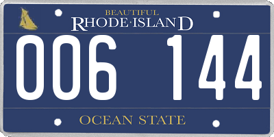 RI license plate 006144