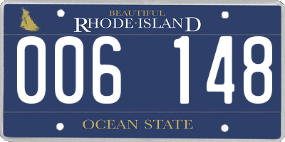 RI license plate 006148