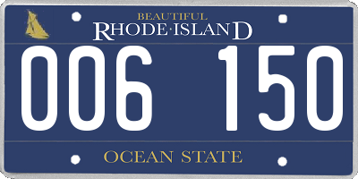 RI license plate 006150