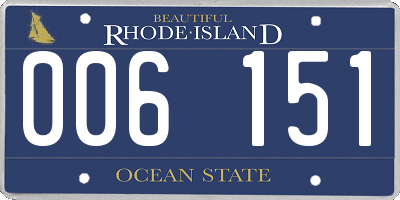 RI license plate 006151