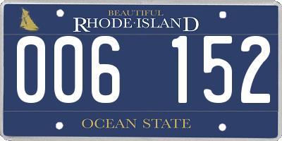 RI license plate 006152