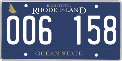 RI license plate 006158