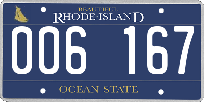 RI license plate 006167