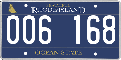 RI license plate 006168