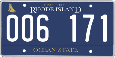 RI license plate 006171