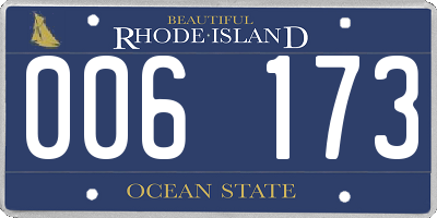 RI license plate 006173