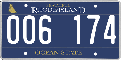 RI license plate 006174