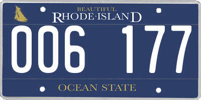 RI license plate 006177