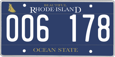 RI license plate 006178