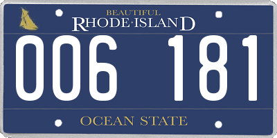 RI license plate 006181