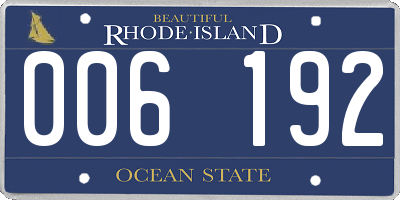 RI license plate 006192