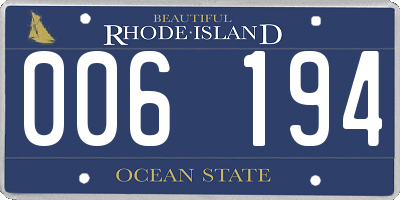 RI license plate 006194