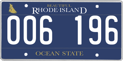 RI license plate 006196