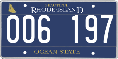 RI license plate 006197