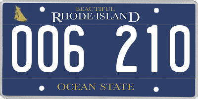 RI license plate 006210